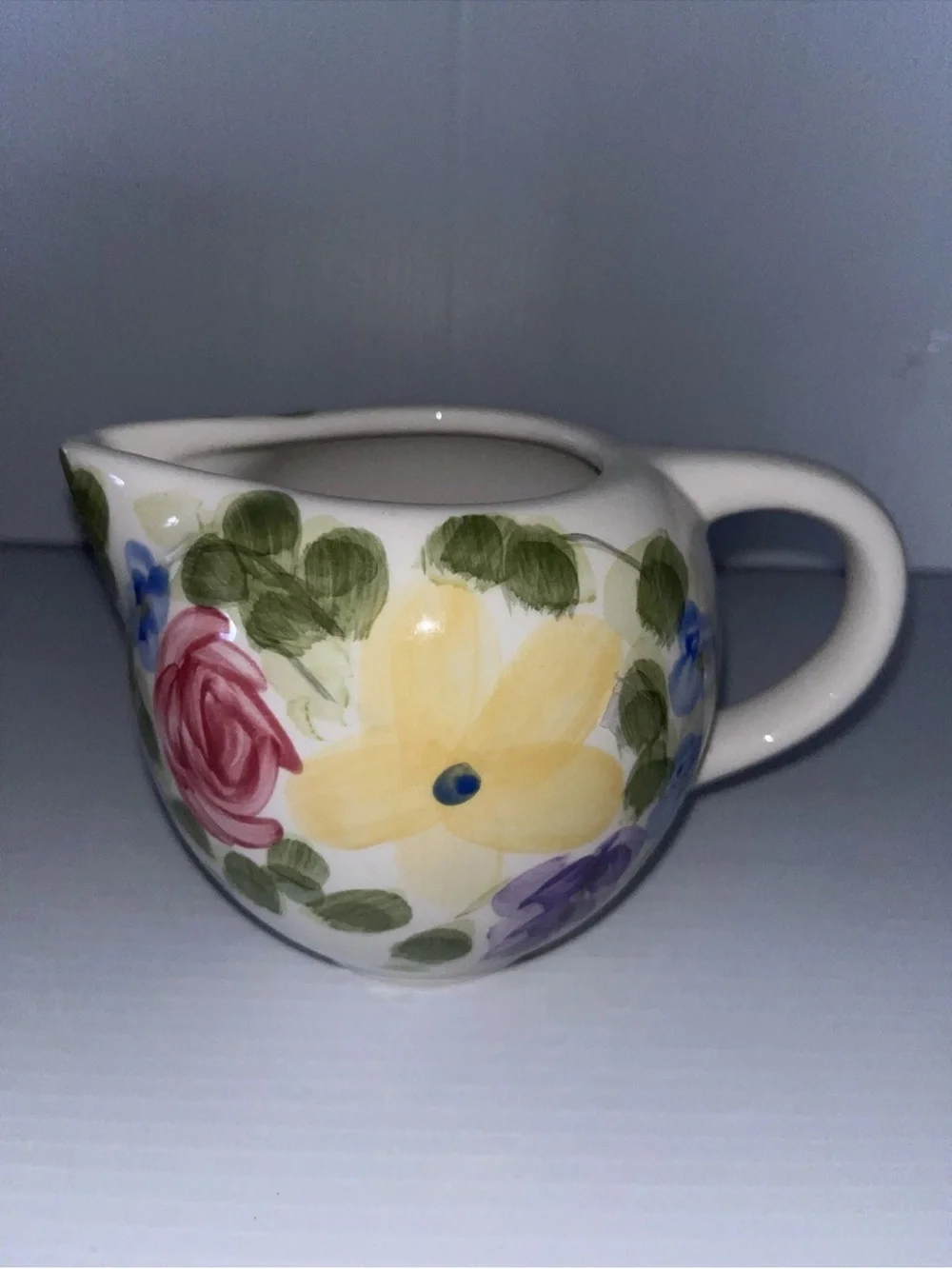 Hand-Painted Floral Ceramic Sugar, Creamer & Shakers Set - Multicolor